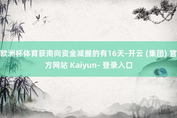 欧洲杯体育获南向资金减握的有16天-开云 (集团) 官方网站 Kaiyun- 登录入口