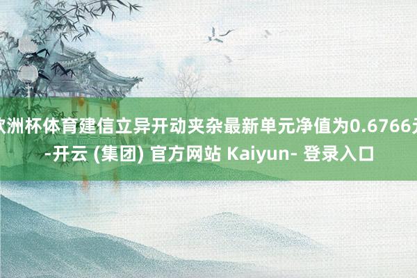 欧洲杯体育建信立异开动夹杂最新单元净值为0.6766元-开云 (集团) 官方网站 Kaiyun- 登录入口