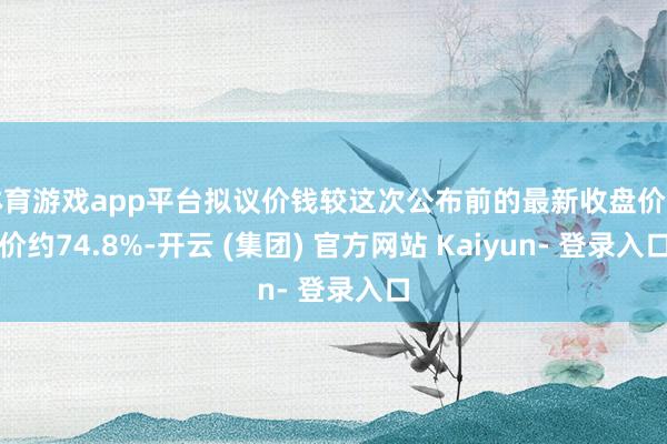 体育游戏app平台拟议价钱较这次公布前的最新收盘价溢价约74.8%-开云 (集团) 官方网站 Kaiyun- 登录入口