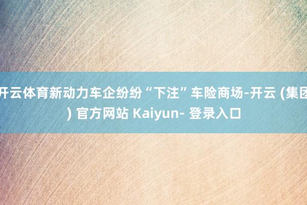 开云体育新动力车企纷纷“下注”车险商场-开云 (集团) 官方网站 Kaiyun- 登录入口