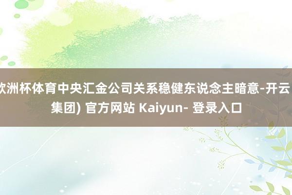 欧洲杯体育中央汇金公司关系稳健东说念主暗意-开云 (集团) 官方网站 Kaiyun- 登录入口