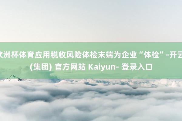 欧洲杯体育应用税收风险体检末端为企业“体检”-开云 (集团) 官方网站 Kaiyun- 登录入口