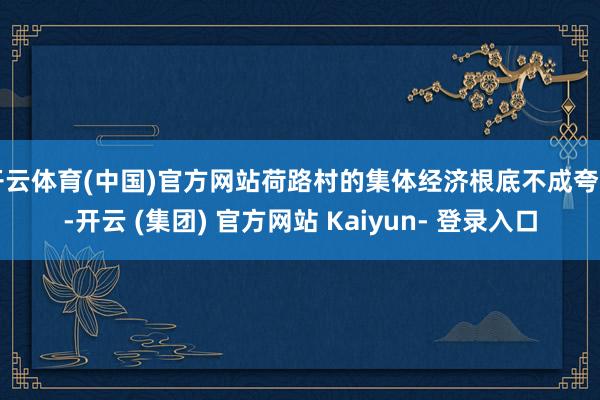 开云体育(中国)官方网站荷路村的集体经济根底不成夸口-开云 (集团) 官方网站 Kaiyun- 登录入口
