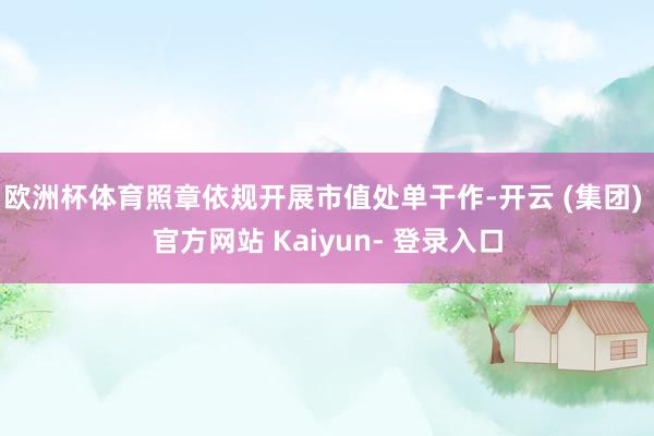 欧洲杯体育照章依规开展市值处单干作-开云 (集团) 官方网站 Kaiyun- 登录入口