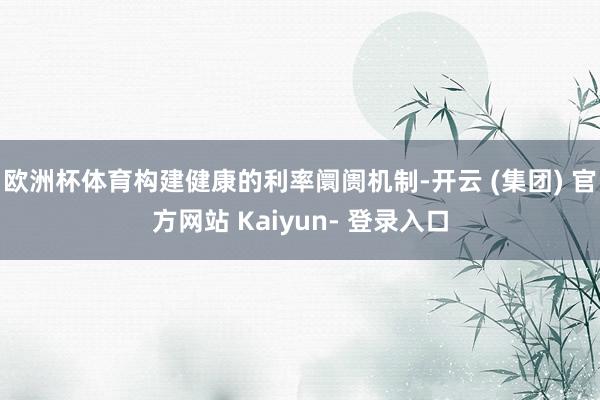 欧洲杯体育构建健康的利率阛阓机制-开云 (集团) 官方网站 Kaiyun- 登录入口
