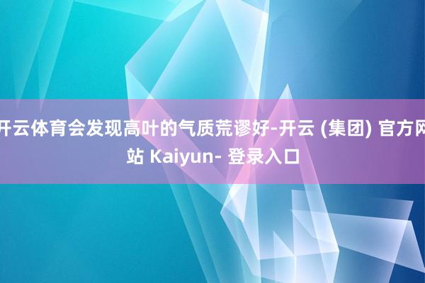 开云体育会发现高叶的气质荒谬好-开云 (集团) 官方网站 Kaiyun- 登录入口